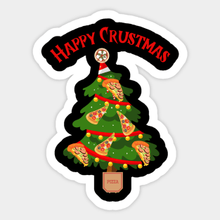 Christmas - Happy Crustmas, Christmas pizza, Family matching T-shirt, pjama Sticker